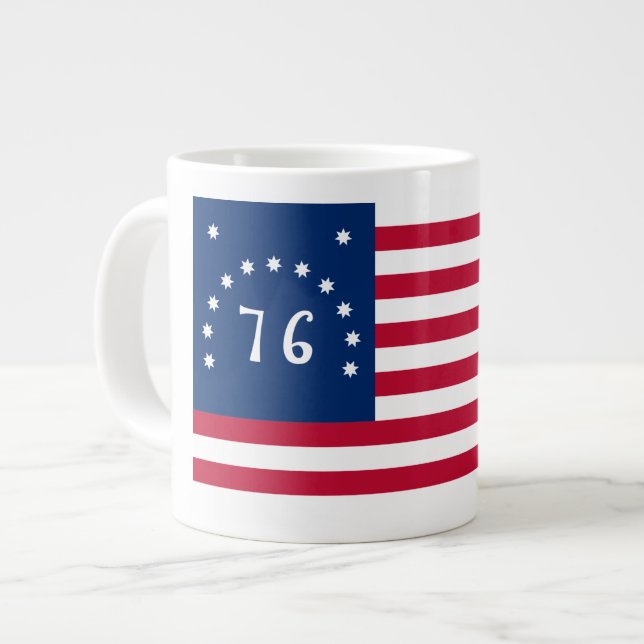 Benningtons Banner: Die 76 amerikanische Schlachtf Jumbo-Tasse (Vorderseite Links)