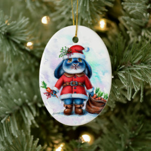 Benny Blue Bunny Weihnachts-Ornament Keramik Ornament