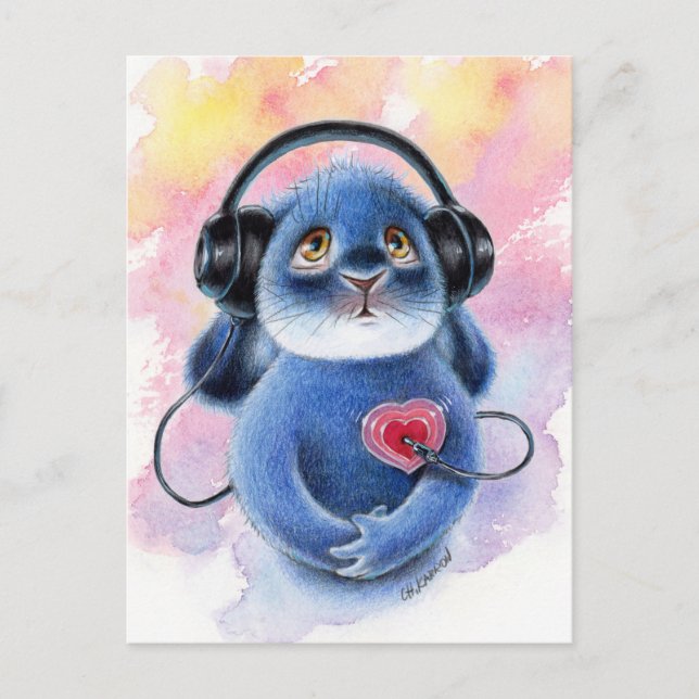 Benny Blue - Hören Sie Ihre Herzpostkarte zu Postkarte (Vorderseite)