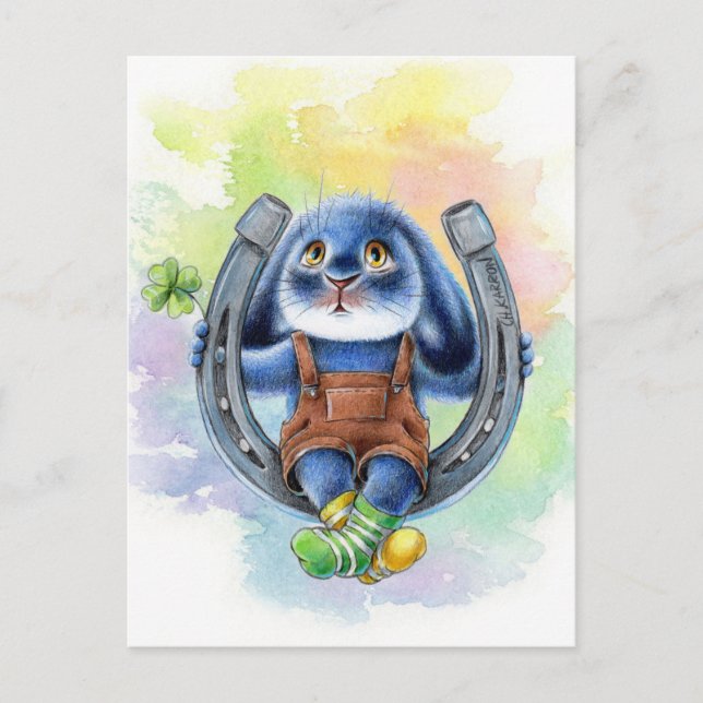 Benny Blue - Lucky Horseshoe Postcard Postkarte (Vorderseite)