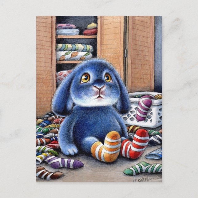 Benny Blue - Vermisst Socks Postcard Postkarte (Vorderseite)