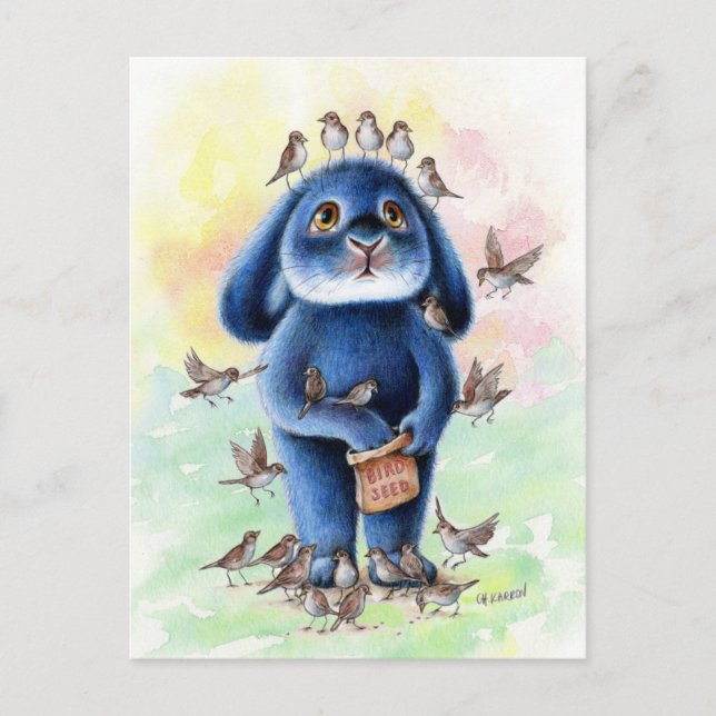 Benny Blue - Vogel Seed Postcard Postkarte (Vorderseite)