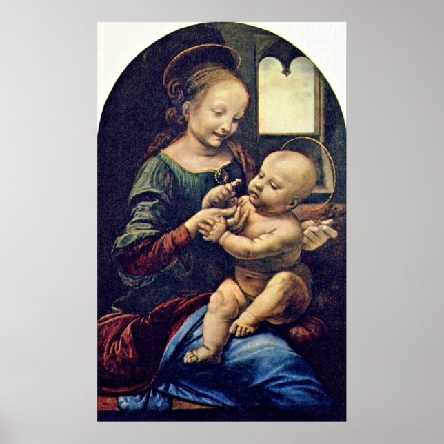 Benois Madonna by Leonardo di ser Piero da Vinci Poster (Vorne)