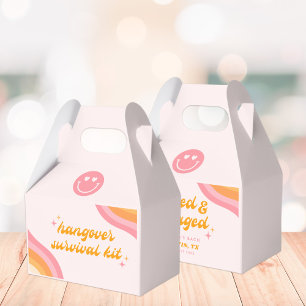 Benommen & Engagiert Rosa & Orange Junggesellinnen Geschenkschachtel
