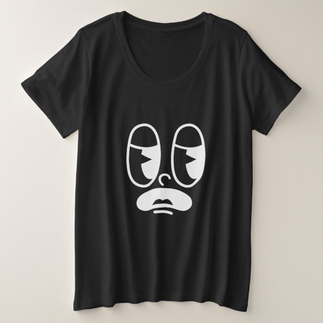 Benommener Glitch-Gesicht Große Größe T-Shirt (Design vorne)