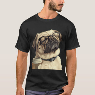Benommener Mops und Kaffee T-Shirt