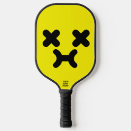 Benommenes Schmollendes Gesicht Gelb Pickleball Schläger