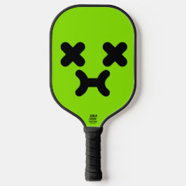 Benommenes Schmollendes Gesicht Grün Pickleball Schläger