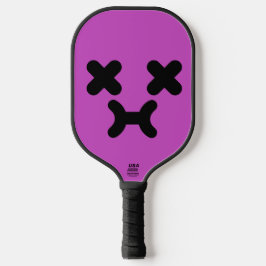Benommenes Schmollendes Gesicht Lila Pickleball Schläger