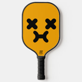 Benommenes Schmollendes Gesicht Orange Pickleball Schläger