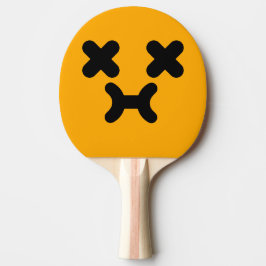Benommenes Schmollendes Gesicht Orange Tischtennis Schläger