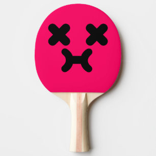 Benommenes Schmollendes Gesicht Pink Tischtennis Schläger