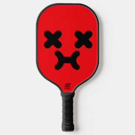 Benommenes Schmollendes Gesicht Rot Pickleball Schläger