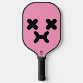 Benommenes Schmollmund-Gesicht Hellrosa Pickleball Schläger
