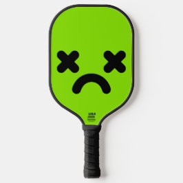 Benommenes trauriges Gesicht Grün Pickleball Schläger