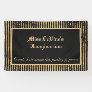 Benötigte Victorian Schwarz & Gold Streifen indivi Banner