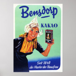 BENSDORP KAKAO Deutsches Vintages Milchschokoladen Poster