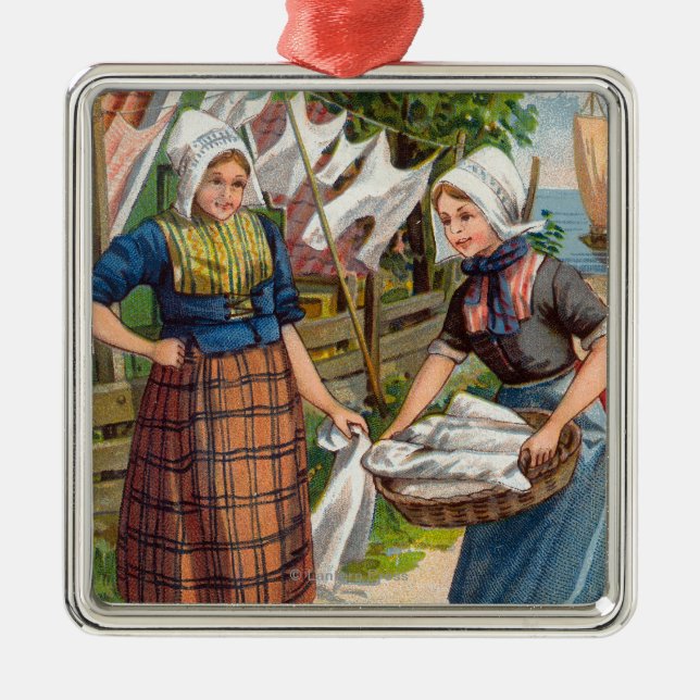 Bensdorps königlicher niederländischer Kakao Silbernes Ornament (Vorne)