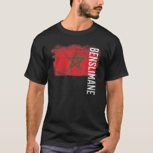 Benslimane Marokko-Flagge für marokkanische Männer T-Shirt