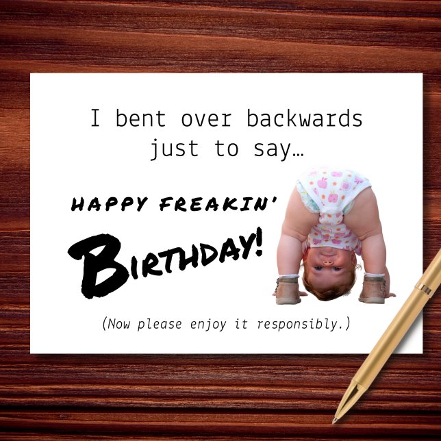 Bent Over Background Funny Birthday Karte (Von Creator hochgeladen)