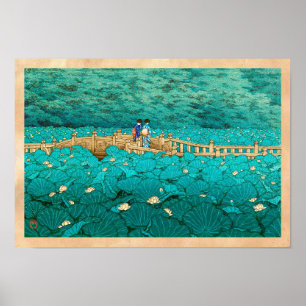 Benten Pond in Shiba Kawase Hasui japanische Lands Poster