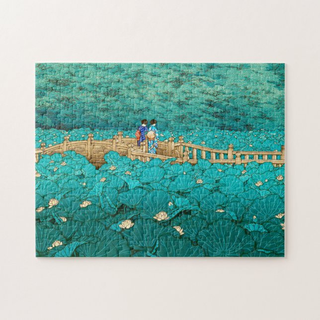 Benten Pond in Shiba Kawase Hasui japanische Lands Puzzle (Horizontal)