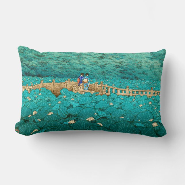 Benten-Teich bei Shiba Kawase Hasui japanische Lan Lendenkissen (Vorderseite)