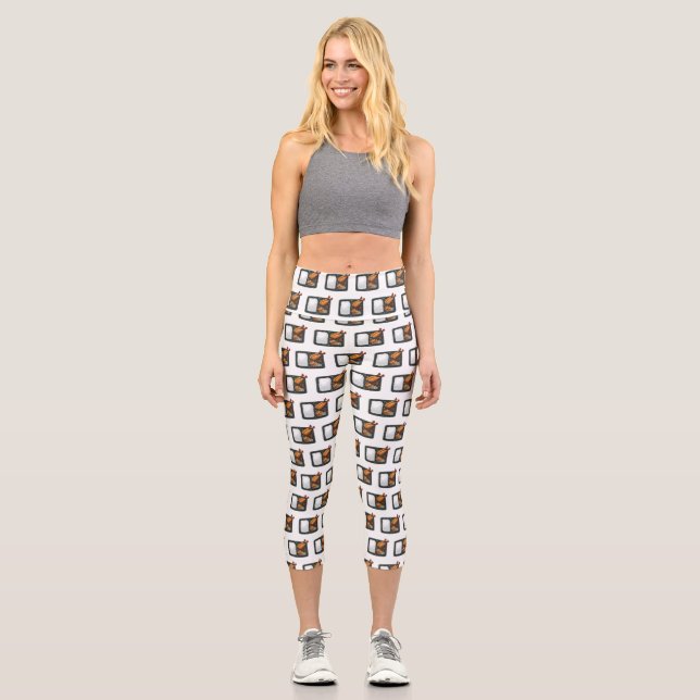 Bento Cartoon Illustration Capri Leggings (Vorderseite)