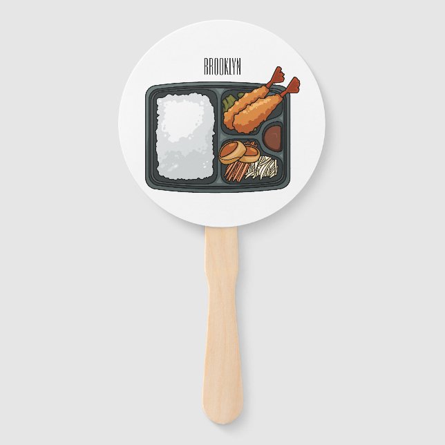 Bento Cartoon Illustration Fächer (Vorderseite)