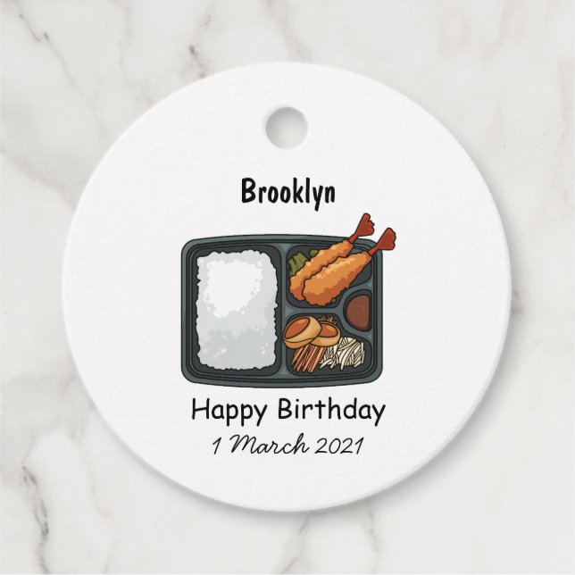 Bento Cartoon Illustration Geschenkanhänger (Vorderseite)