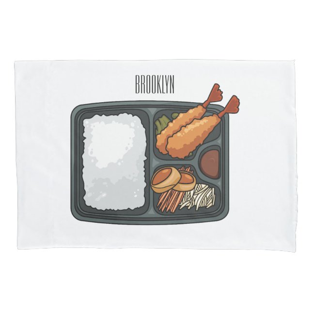 Bento Cartoon Illustration Kissenbezug (Vorderseite)
