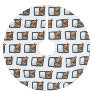 Bento Cartoon Illustration Polyester Weihnachtsbaumdecke