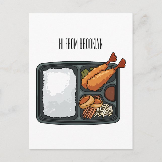 Bento Cartoon Illustration Postkarte (Vorderseite)