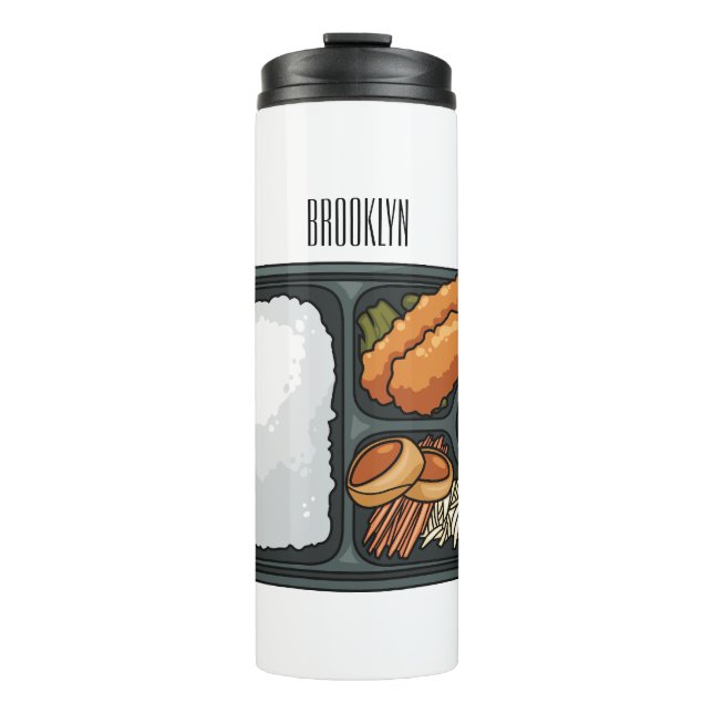 Bento Cartoon Illustration Thermosbecher (Vorderseite)