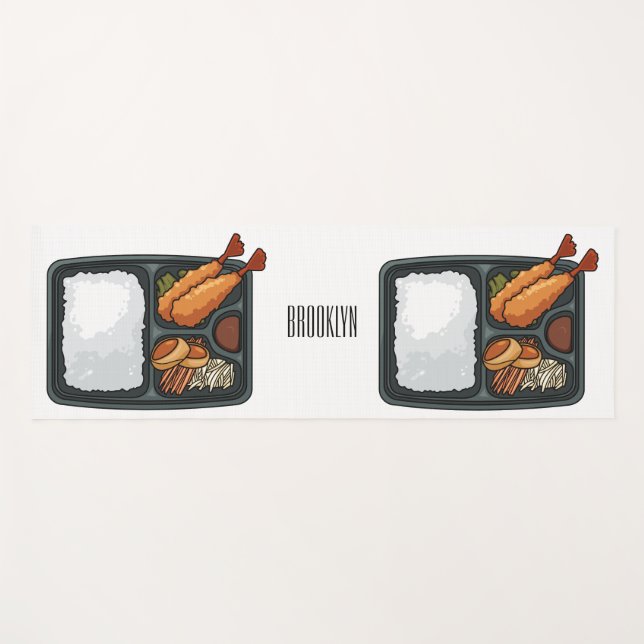 Bento Cartoon Illustration Yogamatte (Vorderseite (Horizontal))