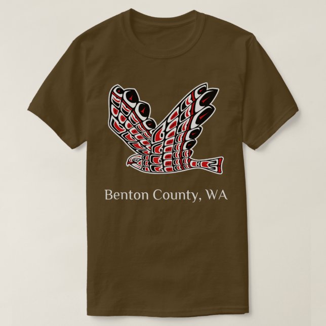 Benton Landkreis Redailing Hawk Native American Bi T-Shirt (Design vorne)