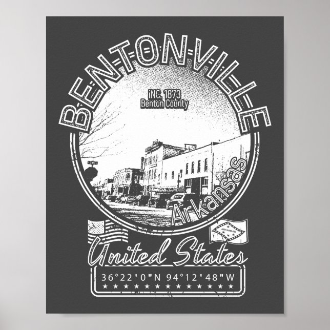 BENTONVILLE ARKANSAS - BENTONVILLE SQUARE VINTAG POSTER (Vorne)