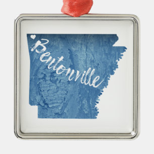 Bentonville Arkansas Holzmaserung Ornament Aus Metall