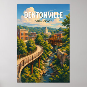 Bentonville Arkansas Illustration Reise Kunst Poster