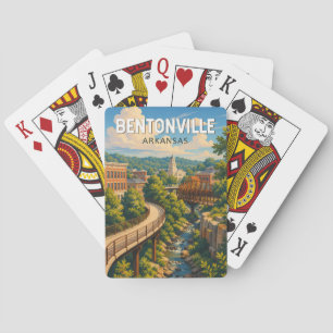 Bentonville Arkansas Illustration Reise Kunst Spielkarten