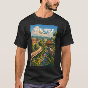 Bentonville Arkansas Illustration Reise Kunst T-Shirt