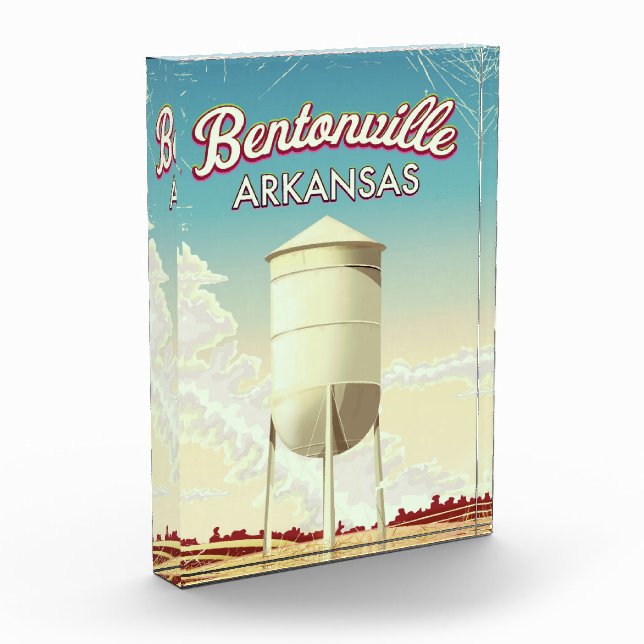 Bentonville, Arkansas Reiseplakat. Fotoblock (Links)