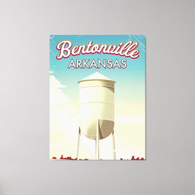 Bentonville, Arkansas Reiseplakat. Leinwanddruck (Vorderseite)