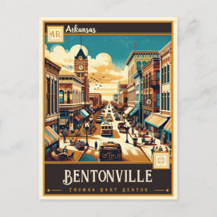 Bentonville, Arkansas Vintage Postkarte
