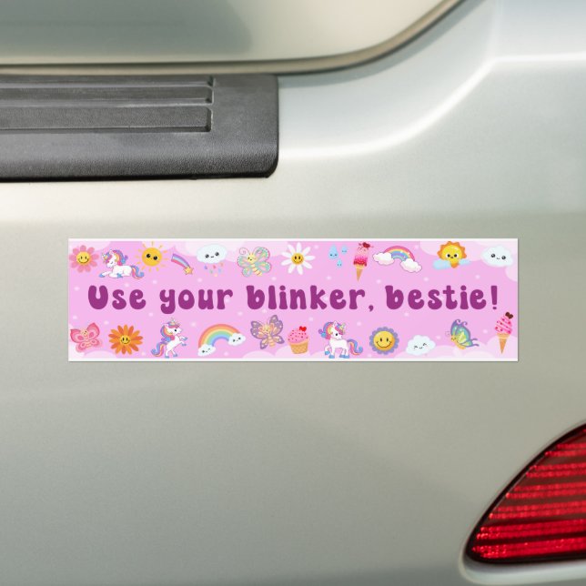 Benutze deinen Blinker, Bestie! Funny Niedlich Mem Autoaufkleber (Auf Auto)
