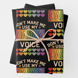 Benutze nicht die Daddy-Stimme Schwule Regenbogen Geschenkpapier Set