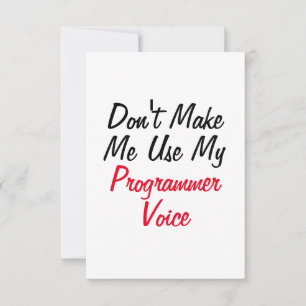 Benutze nicht meine Programmiererstimme  Karte