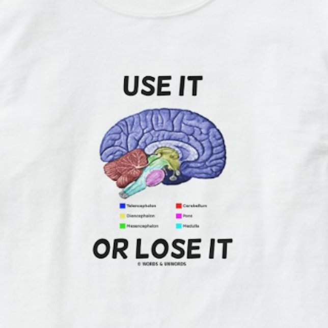 Benutzen oder verlieren Sie es (Gehirnanatomie-Spa T-Shirt (Thoughtful brainy advice for anyone who understands that it's important to "Use It Or Lose It")