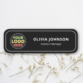 Benutzer mit eigenem Logo Magnetfirma Black Namensschild