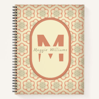 Benutzerdefinbares modernes Retro-Monogramm-Notizb Notizbuch